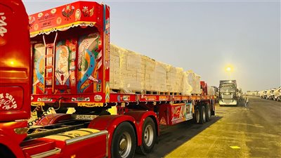 الهلال الأحمر المصري: 240 ألف سلة غذائية بقافلة«زاد العزة» الـ55 لغزة