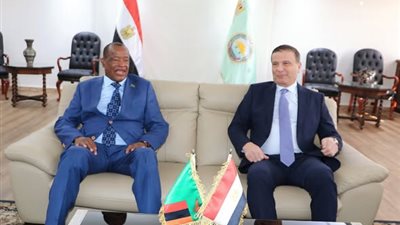 علاء فاروق ووزير الداخلية الزامبي يناقشان موقف المزارع المصرية المشتركة