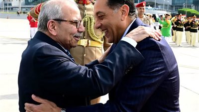 رئيس الوزراء يستقبل نظيره اللبناني بمطار القاهرة الدولي