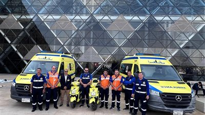 الهلال الأحمر ينتشر بفرق الاستجابة للطوارئ لتأمين التجمعات الخاصة بعرض افتتاح المتحف المصري الكبير