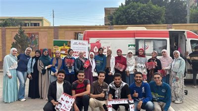 طلاب صيدلة المنوفية ينظمون أكبر حملة توعية بالتبرع بالدم