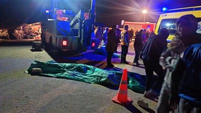  ننشر أسماء ضحايا ومصابي تصادم سيارتين بصحراوى المنيا 