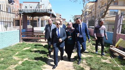 بالصور...محافظ الغربية يتفقد الحديقة الجديدة بقطور ويشدد على سرعة الانتهاء منها