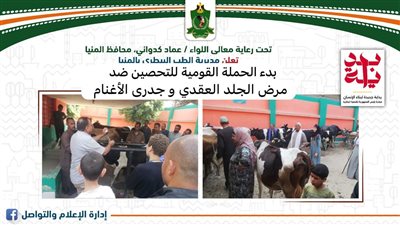 محافظ المنيا يعلن بدء الحملة القومية للتحصين ضد الجلد العقدي وجدري الأغنام 