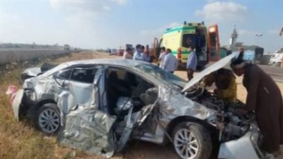 إنقلاب سيارة ملاكي بالمقطم 