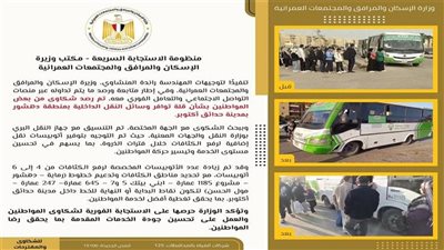 الإسكان تستجيب لشكاوى دهشور 