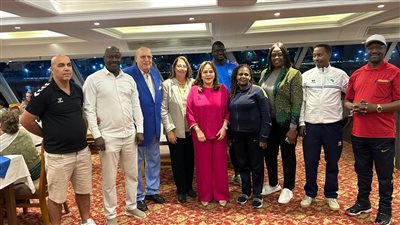 عايدة إسماعيل تقيم حفل عشاء لوفود بطولة إفريقيا للأندية للكرة الطائرة سيدات بالقاهرة