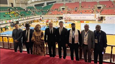 أمين يستقبل رئيس الأتحاد الدولي في الكاميرون خلال البطولة الأفريقية للجمباز