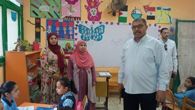 جولة تفقدية لمدير تعليم شبين القناطر بعدد من مدارس تل بني تميم...صور
