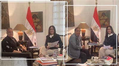 تفاصيل لقاء وزيرة الثقافة الفنان التشكيلى الدكتور أحمد نوار والشاعر أحمد الشهاوى