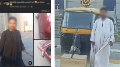 ضبط سائق توك توك بعد تعديه على شخص بـ«عصا خشبية» في القاهرة