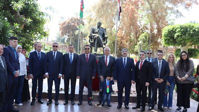 محافظ القليوبية يستقبل سفير أذربيجان بالقناطر الخيرية لإحياء ذكرى الزعيم حيدر علييف