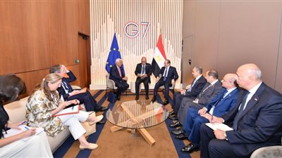 الرئيس السيسي يلتقي رئيس المجلس الأوروبي على هامش أعمال قمة مجموعة السبع