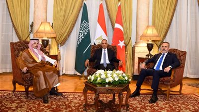 وزير الخارجية يعقد لقاءً ثلاثيًا مع نظيريه السعودي والتركي لبحث التطورات الإقليمية