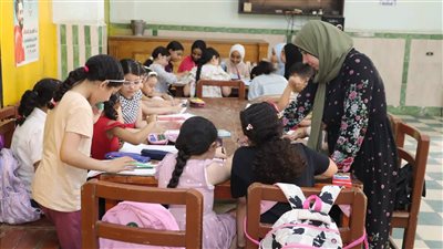 إبداع الأطفال يتألق في كورس الرسم بمركز شباب السنانية بدمياط