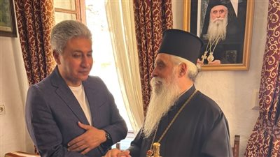 وزير السياحة شريف فتحي ومطران دير سانت كاترين