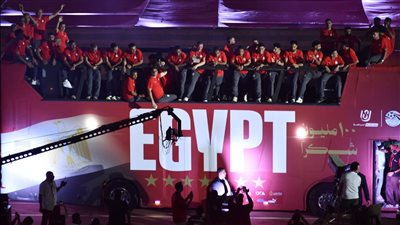 منتخب مصر أثناء احتفالية استاد القاهرة 