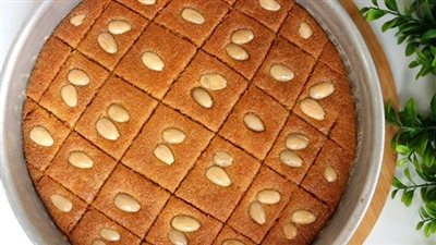 طريقة عمل بسبوسة الطيبات بالماء سهلة وسريعة 