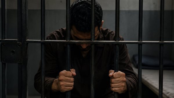 متهم خلف القضبان 