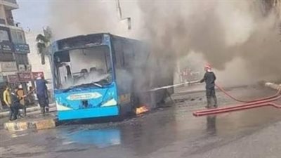 حريق أتوبيس بمدينة نصر 