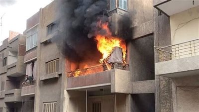 حريق هائل يلتهم شقة سكنية ويسفر عن إصابات في انفجار خط الغاز بالمنيا