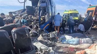 بالأسماء... المنيا تودع 8 من أبنائها في حادث تصادم أتوبيس مع تريلا 