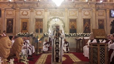 بالصور.. «تواضروس» يترأس قداس «صوم يونان» بالإسكندرية