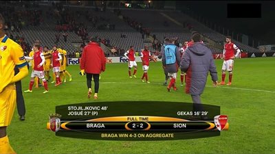 سبورتينج براجا (كوكا)يتعادل مع سيون 2/2 ويتأهل بصعوبة لدور ال16 من الدوري الأوروبي