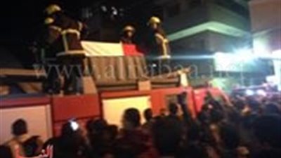 بالصور.. قيادات وأهالي «محلة مرحوم» يشيعون شهيد تفجيرات العريش