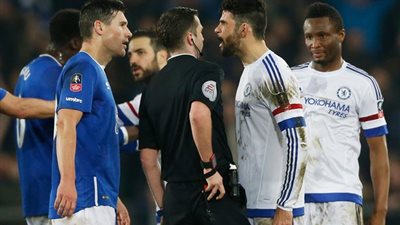 الاتحاد الانجليزى يدين موقف كوستا مع لاعب ايفرتون